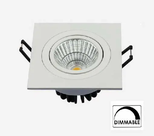 [EMB-CD-10W-3K-COB-D] EMBUTIDA  CUADRADO 10W COB DIMIABLE 3000K