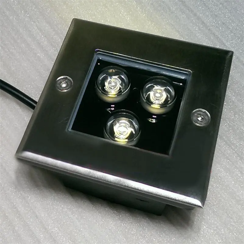 [SP-3W-CUAD-VER] SPOT DE PISO CUADRADO  3W VERDE