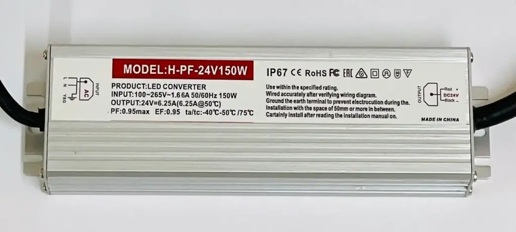 [TRANS-2511/150W-24V] TRANS DE 150W PARA CINTAS IP68 UNICOLOR