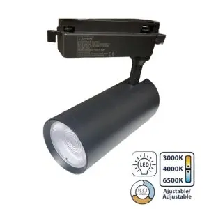 [TRC-20W-3CCT/NG] LAMAPARA DE RIEL 30W NEGRA 3CCT